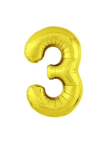 Фольгированная цифра "3" золото