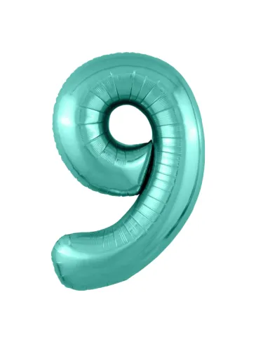 Фольгированная цифра "9" голубой