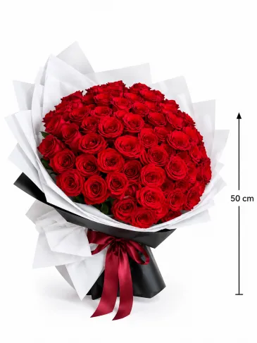 Buchet din 101 trandafiri roșii „Amalia”