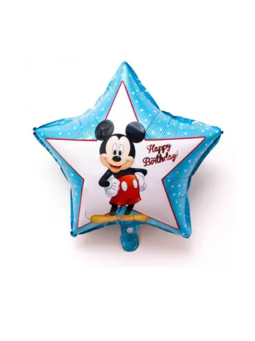 Фольгированный шар Звезда "Happy Birthday " Микки Маус 