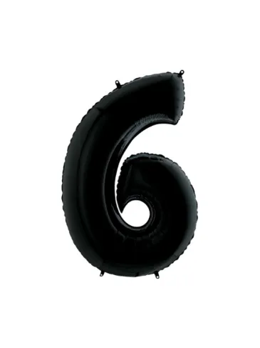 Фольгированная цифра "6" черный