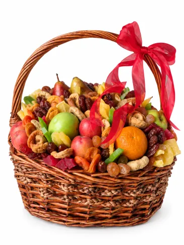 Dried Fruit Basket with Fresh Fruits