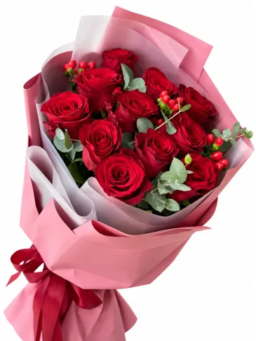 Buchet de 11 trandafiri roșii "Alessia"