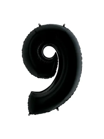 Фольгированная цифра "9" черный