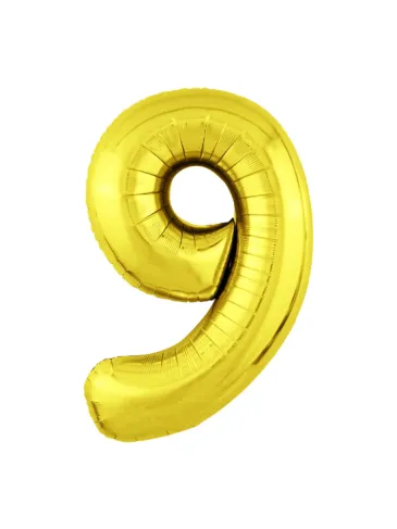 Фольгированная цифра "9" золотой