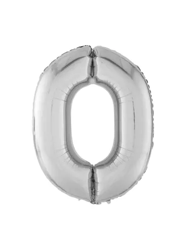 Фольгированная цифра "0" серебро