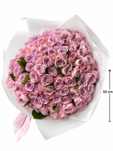 Buchet din 101 trandafiri mov „Anabel”