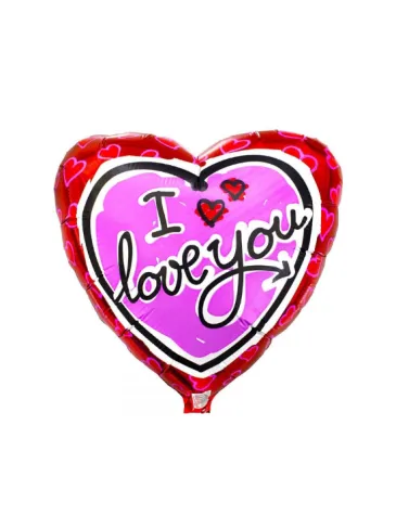 Фольгированный шар в форме сердца «I Love You»