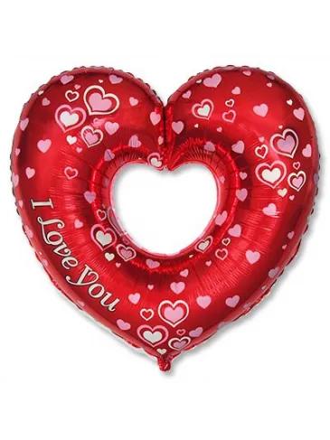 Фольгированный шар в форме сердца "I Love You"