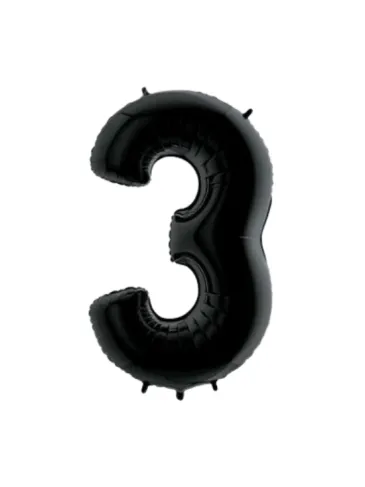 Фольгированная цифра "3" черный