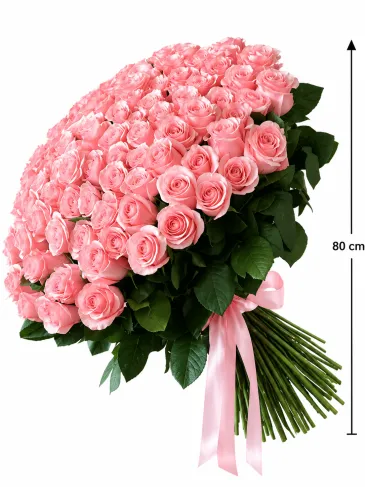 Buchet din 101 trandafir roz "Angelina"