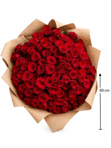 Bouquet of 101 red roses "Adelina"