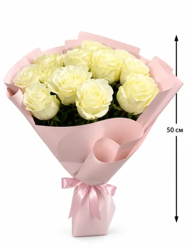 Bouquet of 11 white roses "Annabelle"