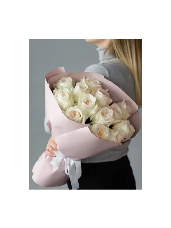 White Ohara Rose Bouquet "Mira"